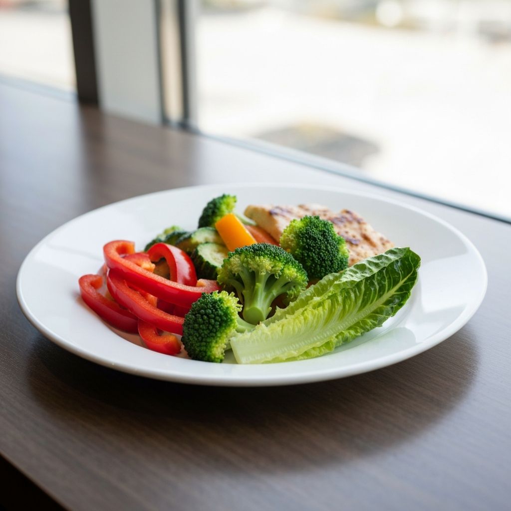 Balanserad måltid med färgglada grönsaker