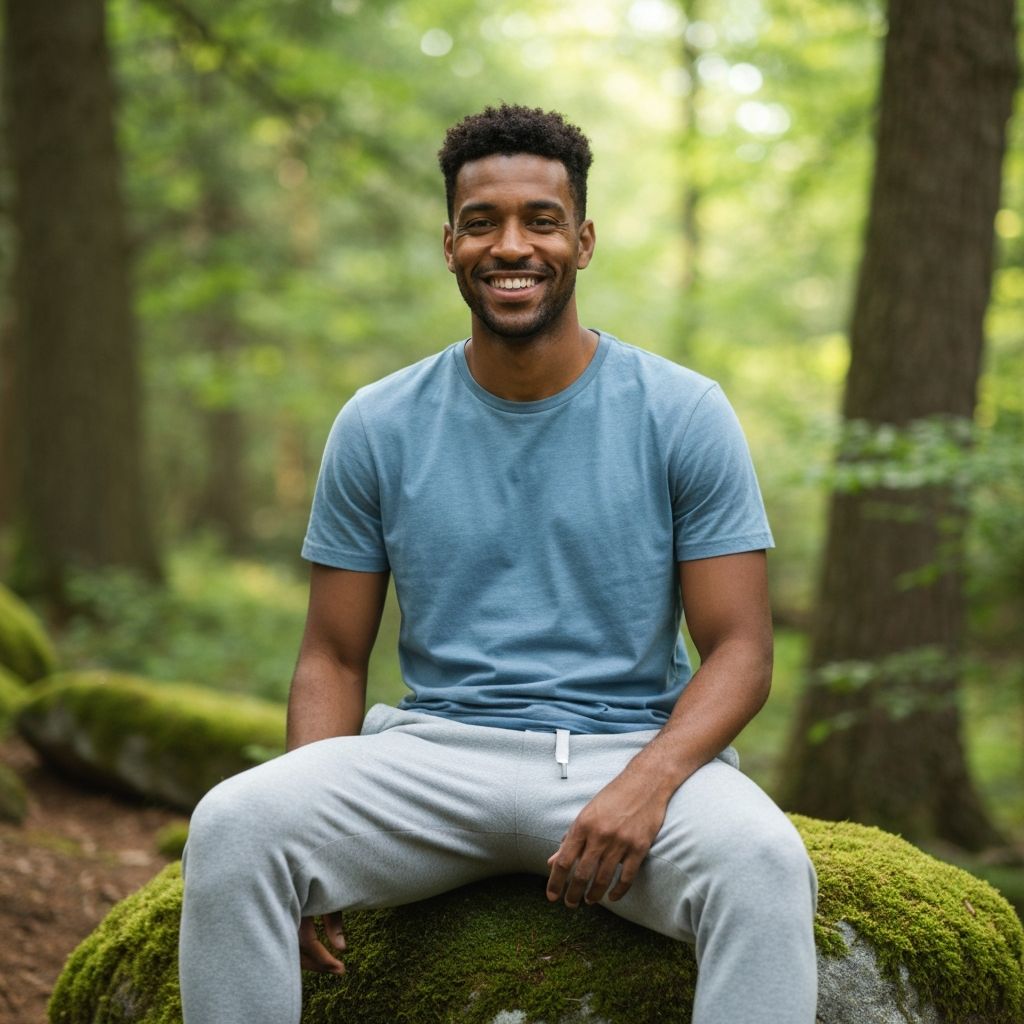 Man som njuter av naturen