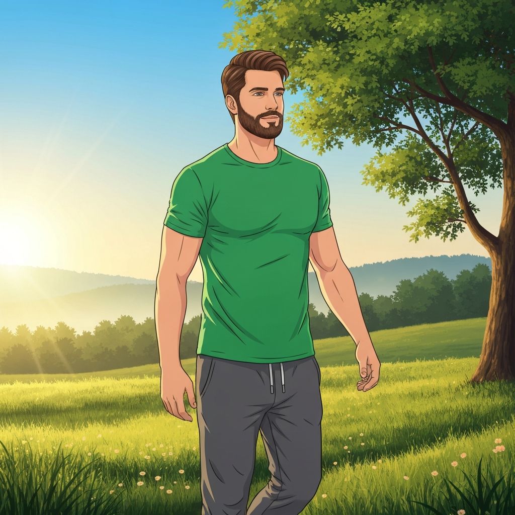 Man på naturvandring